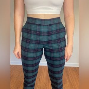 Plaid, straight, leg pants - would best fit size four